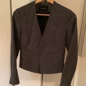 Banana Republic Blazer Size 2 black/pearl leopard print